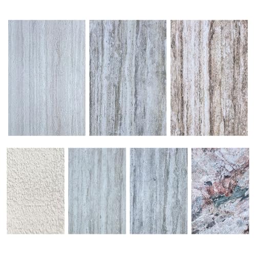 MOPKIUTR 7 PCS 11.8"x7.9"3D Faux Stone Wall Panels for Interior Wall Decor