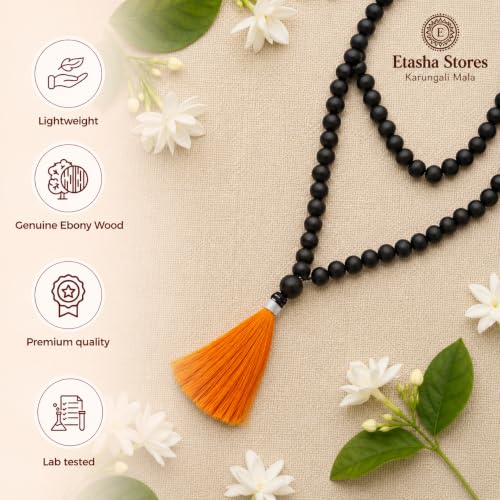 Image of Karungali Mala Original | karungali malai original certified | karungali malai original with lab certificate| 8 mm beads | ebony wood