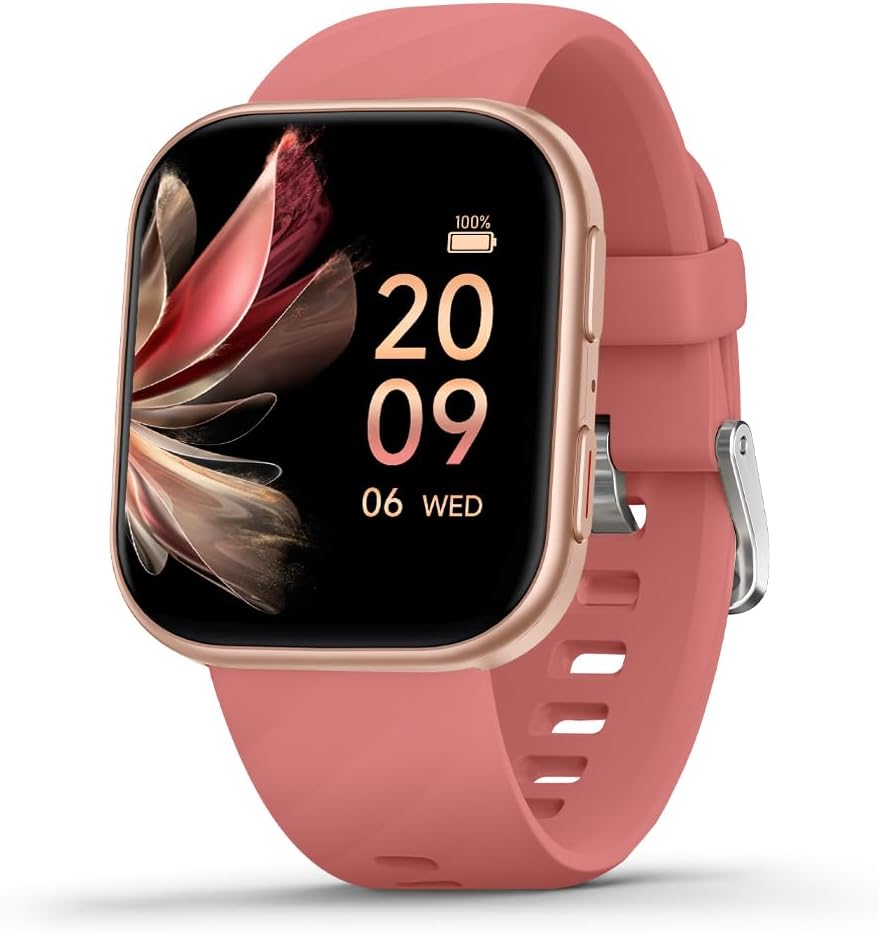 FITVII Health & Fitness Tracker (Answer/Make Calls), Smart Watch with 24/7 Heart Rate and Blood Pressure, Sleep Tracking, Blood Oxygen Monitor, 120+ Sport Modes Activity Tracker for Women Men Copper Rose 1.85