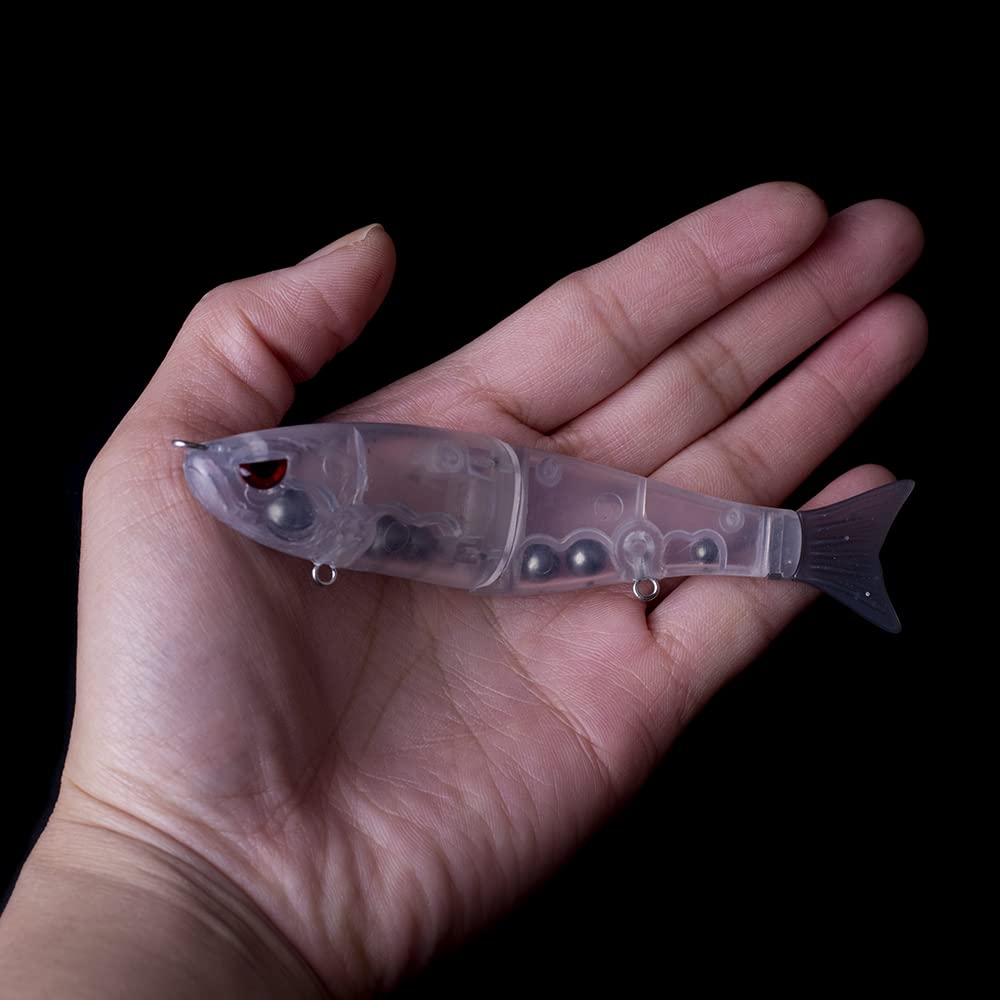 HUFFA Lot de 5 leurres de pêche Non Peints à Corps Dur et Queue Souple, 11,5 cm, 17 g, Wobbler coulant, appâts Shad à Faire soi-même