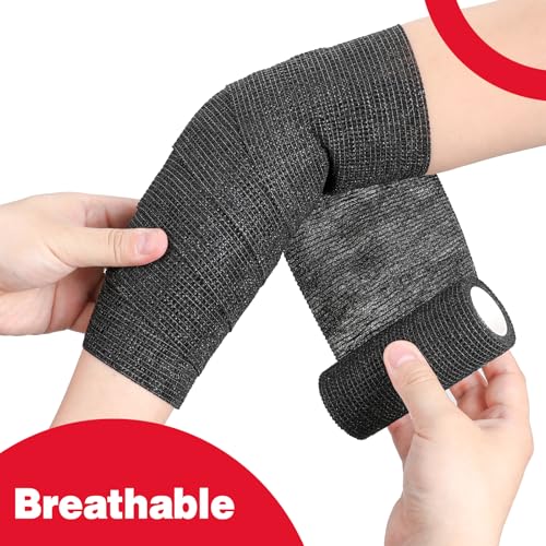 Image of AZEN 9 Pack Self Adhesive Bandage Wrap, 4 inch X 5 Yards Elastic Cohesive Bandage Wrap, Color Athletic Tape, Tattoo Grip Tape Wrap, Vet Wrap, Ankle Tape