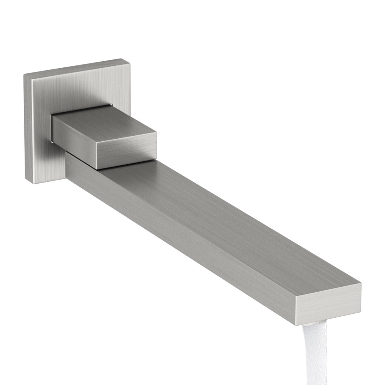 KAITAIHD Bruhsed Nickel Bath Tap Bathroom Tub Spout, Wall Single Hole Mount, Can be Folded, Brushed Nickel
