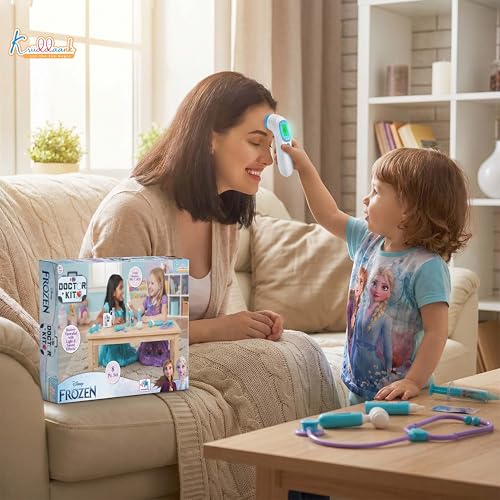 Image of Frozen Doctor Kit for Kids - 8 Piece Medical Play Set with Stethoscope, Syringe & Accessories-Non-Electric Pretend & Role Play Learning Toy - Birthday Gift for Girls 3+ Years (Turkish Blue)