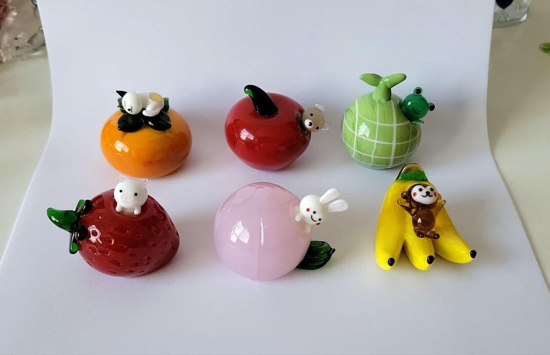 桃香　ガラス細工　ミニチュア ガラス細工 桃 ミニチュア 置物 雑貨 小物 ディスプレイ もも