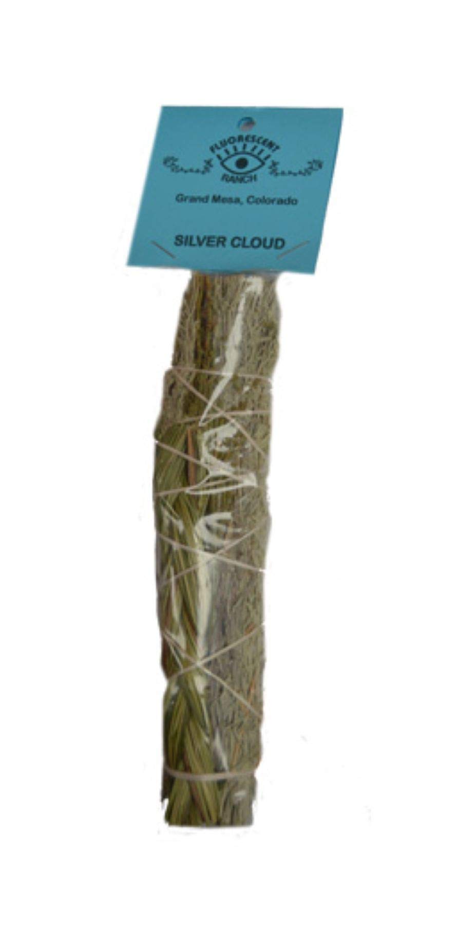 Native American SILVER CLOUD 7" Smudge Wand - Silver Sage, Red Cedar, Sweetgrass
