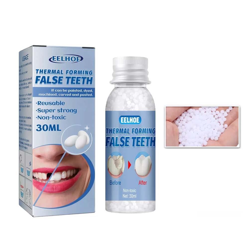 30ml Moldable False Teeth, Tooth Repair Granules, Tooth Beads, Temporary Filling for Rooth, Broken Tooth Repair Kit, Thermal Fitting Beads for Snap on Instant and Confident Smile.