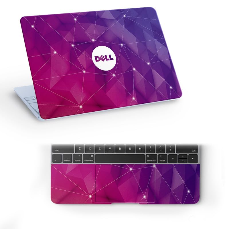 Image of Galaxsia DL246 Top+Wrist Pad Vinyl Laptop Skin /Sticker /Cover for 14 Inches Laptops Laminated-Removable-HD Quality Compatible for Dell (13.8x9.6 Inches)