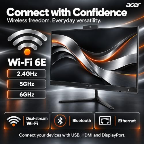 Image of Acer Aspire 27 inch IPS FHD All-in-One Desktop Computer | AMD 8-Core Ryzen 7 5825U (Up to 4.5GHz) | 16GB RAM, 256GB SSD | Office 365 for The Web | WiFi 6E, Bluetooth 5.3 | Wireless KB & Mouse | Windows 11