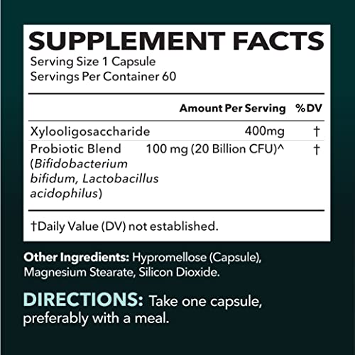 Prebiotics And Probiotics For Women And Men As Digestive Enzyme Support | Healthy Gut Flora With Patent Pending Probiotic And Prebiotic Blend | 60 Non-Gmo, Vegetarian Digestive Support Capsules #TOP1