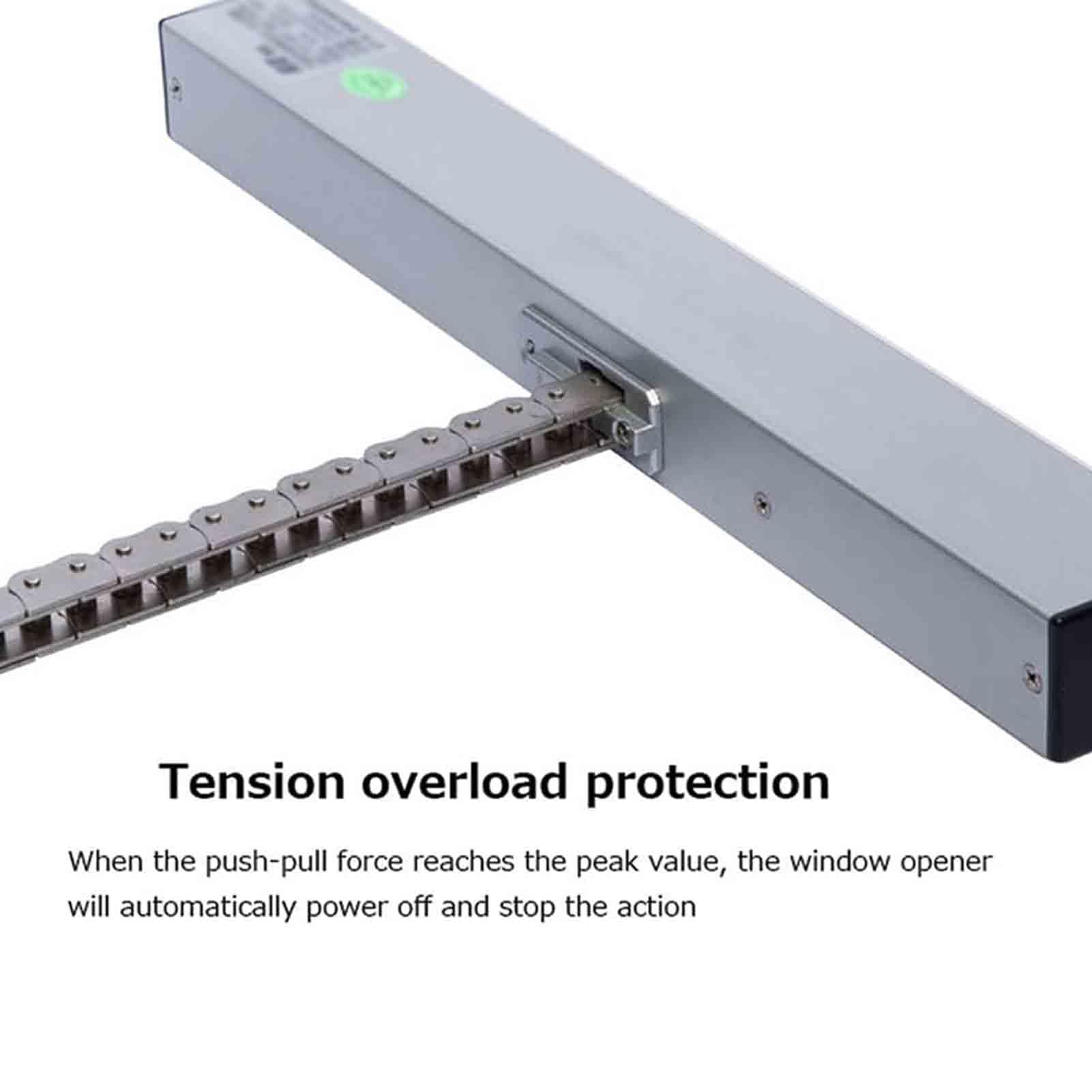 Abridor automático de ventanas con interruptor de pared y control remoto, abridor de ventilación motorizado y cierre para ventanas abatibles y tragaluces, carrera de 800 mm