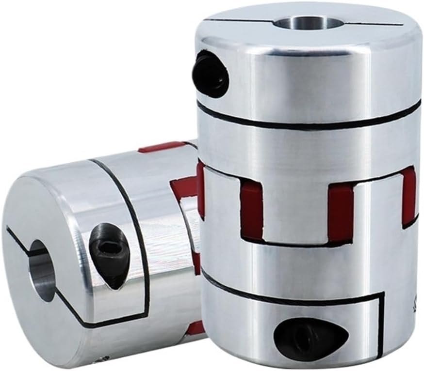 2pcs/lot Flexible Jaw Spider Plum Coupling Shaft Coupler D40 L65mm 14/17mm with a Keyway 5mm at one end(14-14(5mm Keyway))