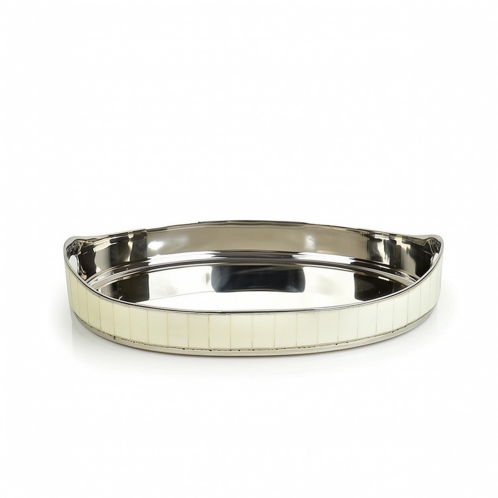 Banja Servicio con corativa Banja con Pulida para Bar, 46 34 H4cm, Estilo Europeo, Bandeja Rectangular Plateada De Superficie Brillante