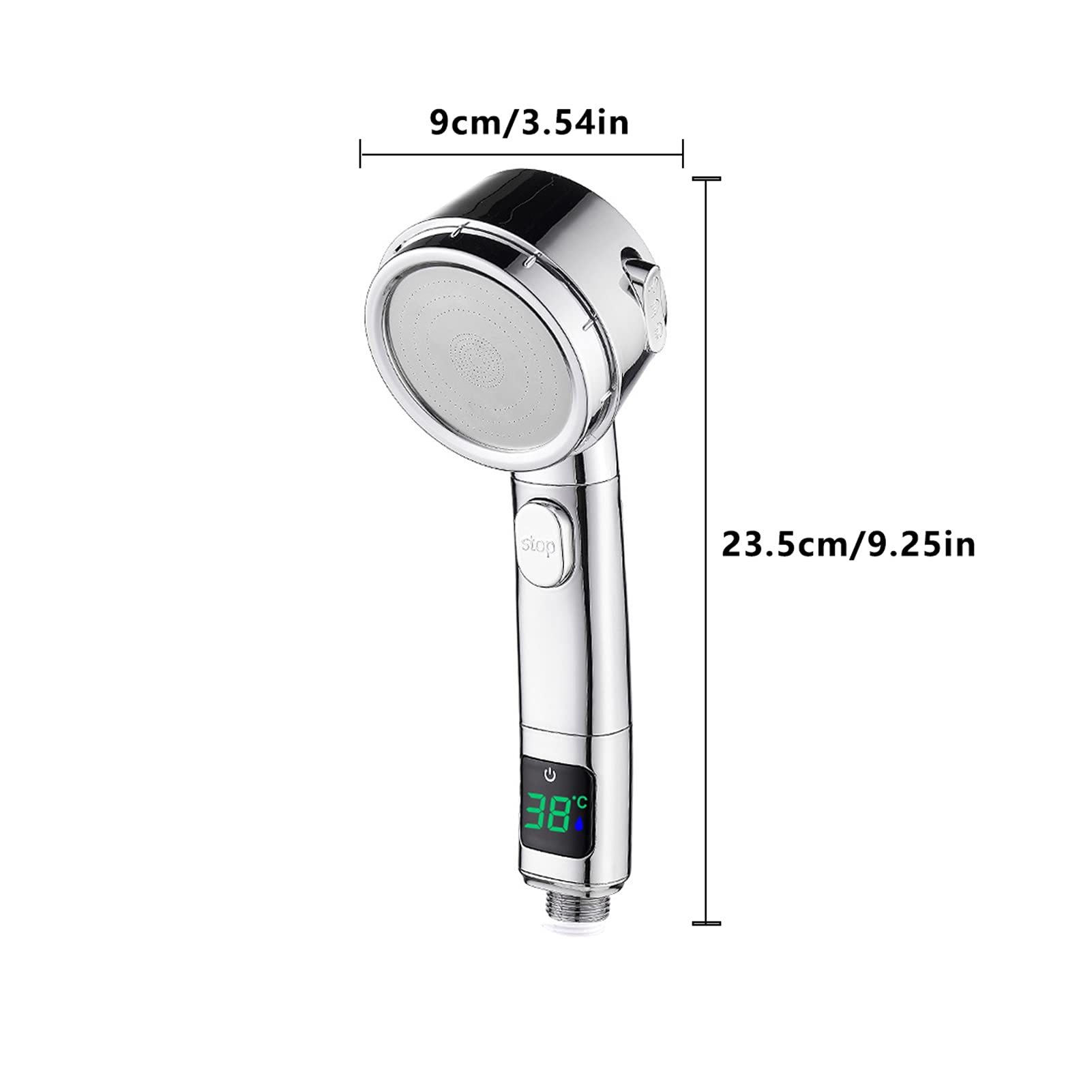 Ensemble De Pommeau De Douche À Main À 3 Fonctions, Douche À Arrêt d'eau À Une Touche, Pommeau De Douche ABS Haute Pression, Douche À Économie d'eau,Silver 2 pcs Set