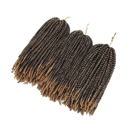 Nubian twist hair ombre color crochet braids fluffy twist hair extensions 3 packs/lot (8 inch) (T27)