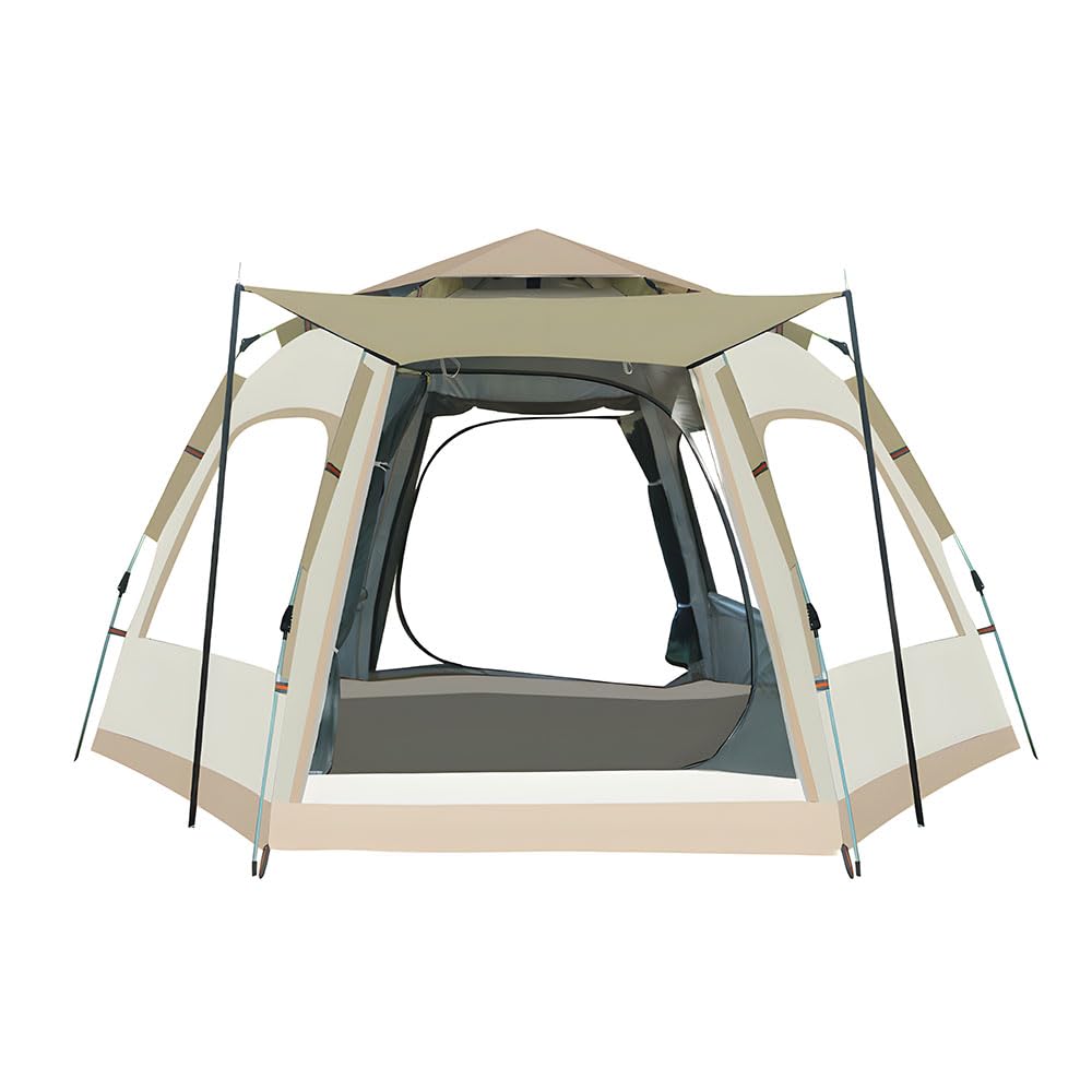 Xspring Camping Tent, 280x240x158cm Pop Up Instant Family Tent with Easy Set Up, 5-8 People Simple Tent, Windproof, Breathable, Quickly Open The Tent, Convenient and Simple, Family Travel Camping