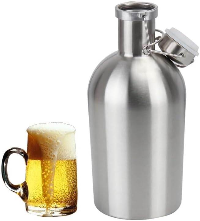 1.9 liter Beer Bottle with Swing Top Keeps Homebrew Fresh and Cold with Tight Airtight Seal