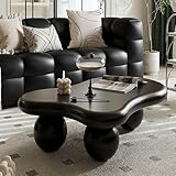 Photo Gallery daxueseh tavolino da caffè moderno, con 3 basi ovali, irregolare, asimmetrico, colore nero, 121,9 x 91,4 x 35,6 cm, tavolino da caffè unico color crema per soggiorno e decorazione della casa Photo Gallery daxueseh tavolino da caffè moderno, con 3 basi ovali, irregolare, asimmetrico, colore nero, 121,9 x 91,4 x 35,6 cm, tavolino da caffè unico color crema per soggiorno e decorazione della casa
