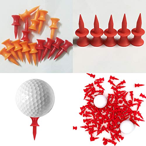 Tees-de-Golf-de-Plastico-31mm-Tees-Cortos-de-Golf-Tees-de-Golf-Lrrompible-Golf-Tees-Rojo-Castle-Tee-Durable-Plastico-Tees-de-Golf-para-Profesional-Accesorios-para-el-Campo-Talla-unica-100-Piezas