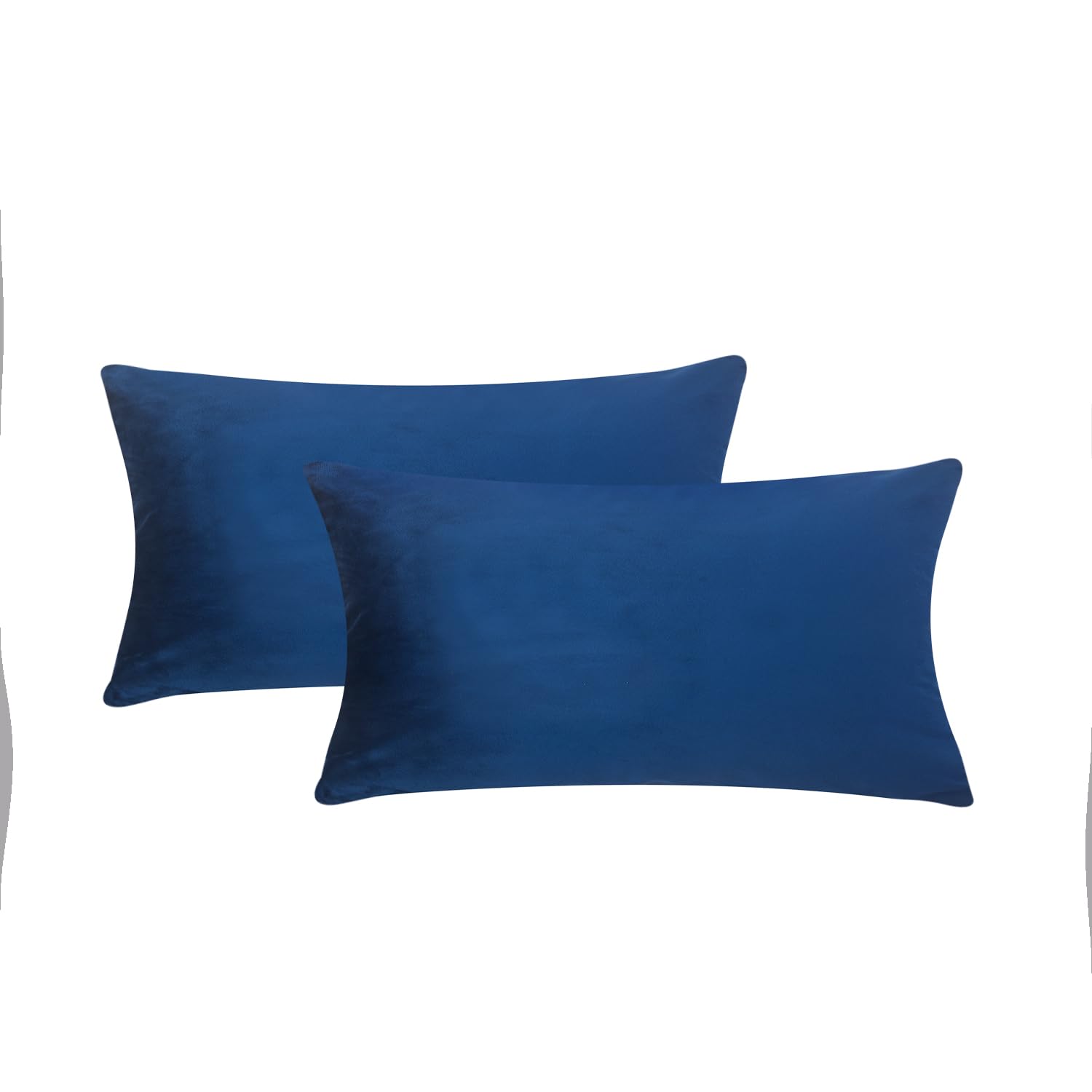 Hadi London Navy Blue Velvet Cushion Covers Set Of 2 Rectangle Cushions Cover For Sofa Bedroom Living Room With Invisible Zipper Fit Up To 30 X 51 Cm Or 12X20 Inch Inner