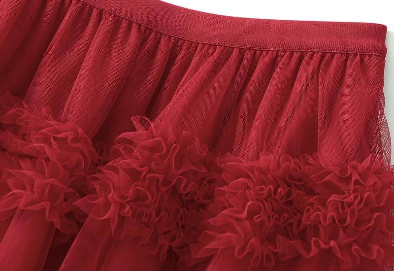 Long Casual Skirts for Women Tulle Cake Elastic High Waist Flowing Midi Fairy Skirts Vacation Autumn2