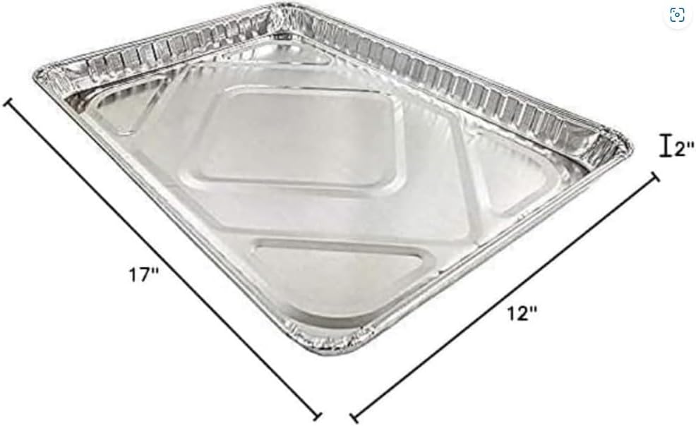 PROPAC & SEAL Half 1/2 Size Sheet Cake Pan - Disposable Aluminum Foil Baking Trays Pack of (50)