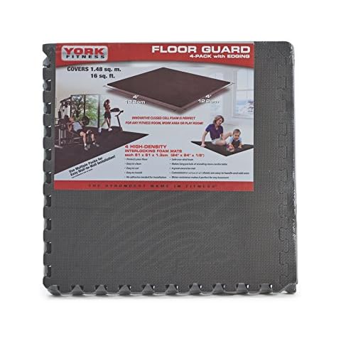York Fitness Equipment and Exercise Mat - Non-slip Rubber Gymnastic mats,Exercise Camping Mats - For Yoga, Treadmills, Benches, Cycles, Rowers and Cross Trainers - Large - 182cm/76cm Cover