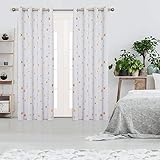 Deconovo Blackout Curtains for Bedroom, Thermal Insulated Gold Star Foil Printed EyeletCurtains, Silver Grey Curtains, 46 x 90 Inch(Width x Length), 2 Panels - Image 2