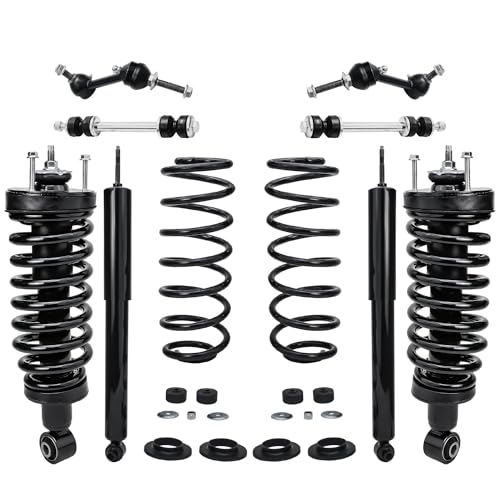Image of Detroit Axle - 8pc Struts Kit for 2003-2011 Mercury Grand Marquis Ford Crown Victoria Lincoln Town Car, Front Rear 4 Struts with Coil Spring Assembly 4 Sway Bars Replacement Suspension