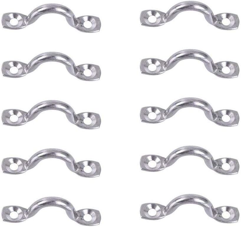 PENTA ANGEL 10Pcs 3/8" Stainless Steel 316 Bimini Boat Top M5 Pad Eye Deck Loop