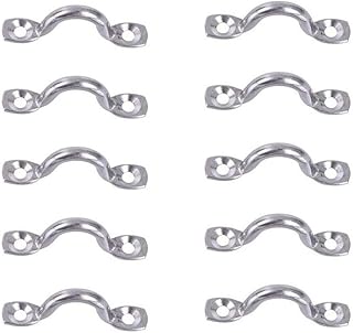 Penta Angel 10Pcs 3/8" Stainless Steel 316 Bimini Boat Top M5 Pad Eye Deck Loop Strap Tie Down Anchor Point footman's Loop for Kayak Canoe Rigging