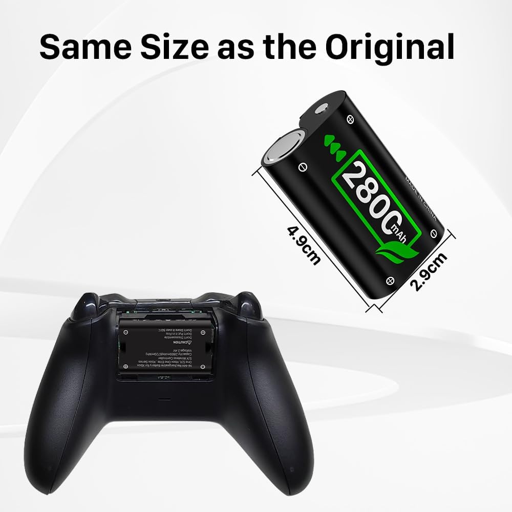 Battery for Xbox, 2800 mAh, 2 Packs