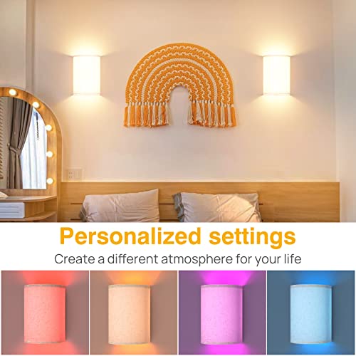 Pesuten Wall Sconces Set Of 2 Rechargeable Wall Lights With Remote Rgb And White Colors Changeable Wireless Magnetic Wall Decor Light For Bedroom Living Room Game Room Hallway #TOP1