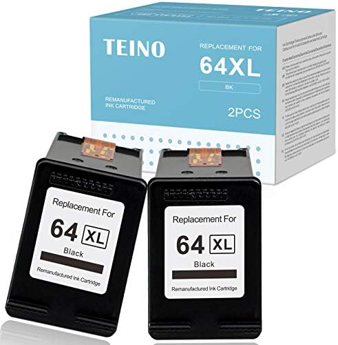 Amazon.com: Teino - Cartucho de tinta remanufacturado para HP 64XL 64 XL  (sustituye a HP Envy Photo 6222 6230 6255 6220 6252 6258 6232 6234 7120  7155 7855 7858 7158 7830 7864 7130 7134 7164 7820, 2 unidades), color negro  : Productos de Oficina