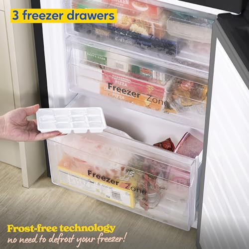 Russell Hobbs Fridge Freezer Freestanding Frost Free with Water Dispener Reversible Door, Adjustable Thermostat & Feet, 70/30 279L, 180cm High, LED Light, 2 Year Guarantee Black RH180FFFF551E1BWD - Image 6