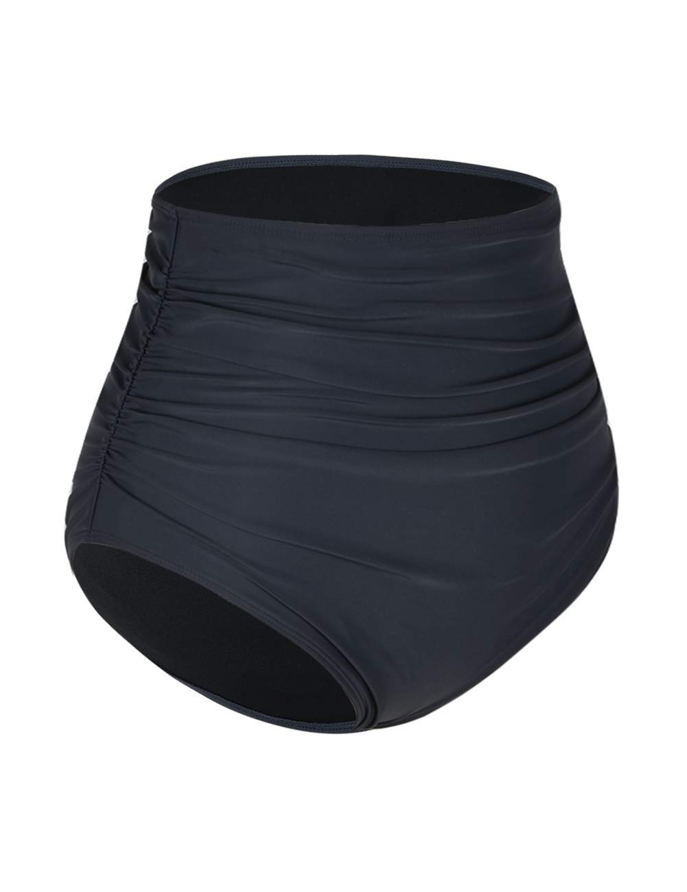 Hilor Bas de bikini taille haute pour femme - Culotte tankini froncée - Short de bain