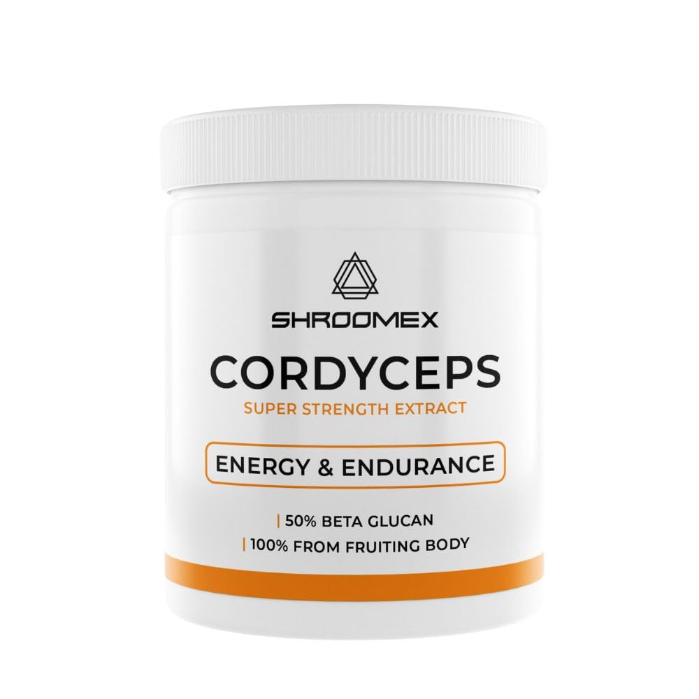 ShroomexOrganic Cordyceps Max Strength Powder | Verified World's Most Potent Extract | 3rd Party Lab Tested by Eurofins | Made in The UK | 30g Max Strength Powder