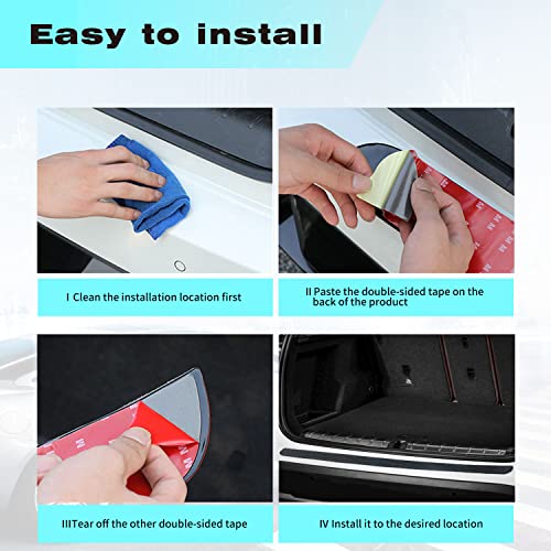 Miytsya Rear Bumper Protector Guard Trunk Rubber Protection Strip Rubber Scratch-Resistant Trunk Door Entry Guards Car Accessory For Suv/Cars, Universalfull With Full 3M Tape 41.5"*3.6" (Black) #TOP3