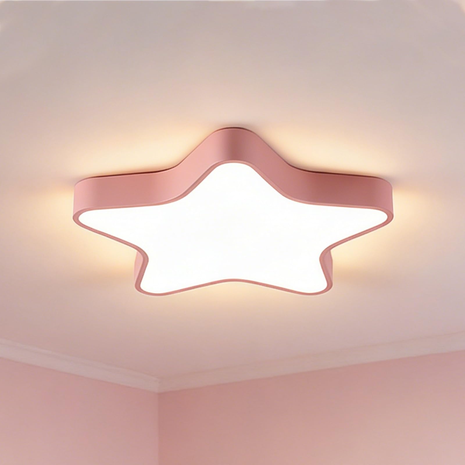 Lampa Sufitowa LED 24W, Ściemniana Nowoczesna W Kształcie Gwiazdy, Panel Akrylowy, Oprawa Oświetleniowa Do Kuchni, Przedpokoju, Sypialni, Korytarza, Jadalni, Gabinetu(Pink,13.8in/35cm)