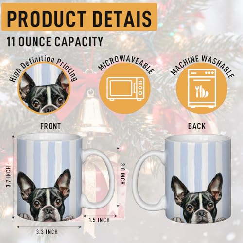 Taza de cerámica Boston Terrier 11 onzas miniatura 2