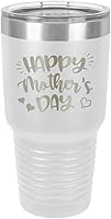 Vista 20 de Taza de viaje con texto en inglés "HAPPY MOTHERS DAY 30 oz Drink Tumbler with Straw " grabado con láser con divertidas citas " Compare con Yeti