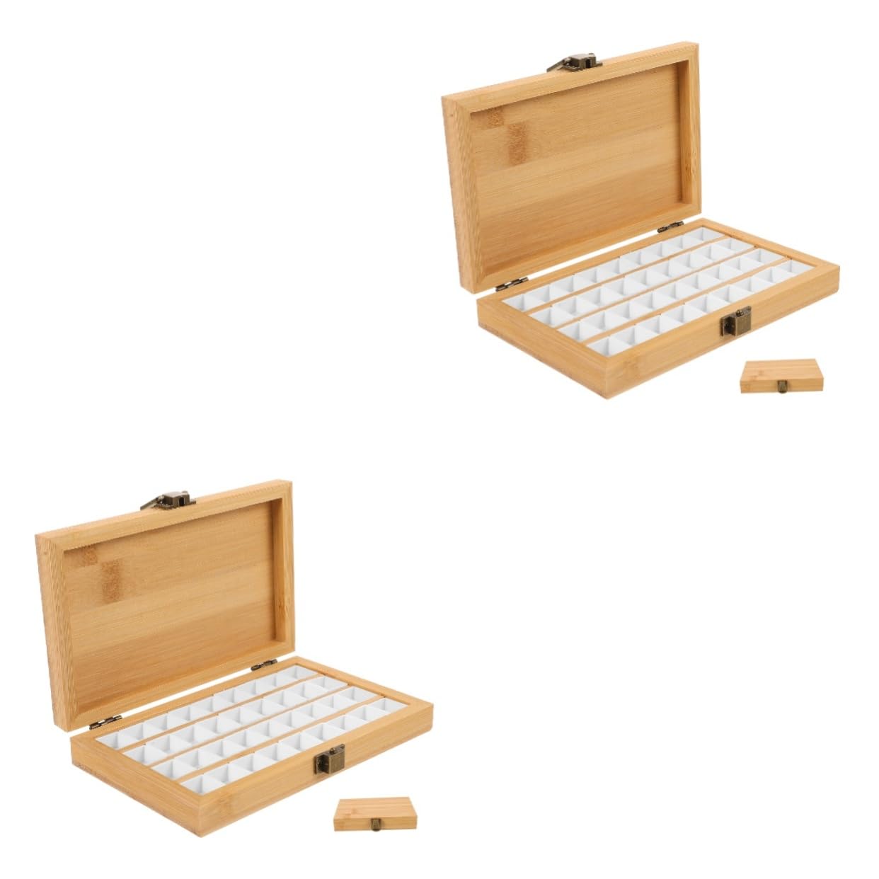 2 Juegos Caja de Pintura de Acuarela Estuche Acuarelas paletas Pintura Estuche para Acuarelas Modelo Foto Porta Color Compartimentos Placa de Mezcla de Color de Pintura de Madera VILLCASE