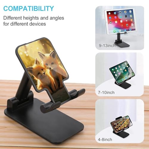 Support téléphone pliable renard avec base antidérapante stable et hauteur réglable
