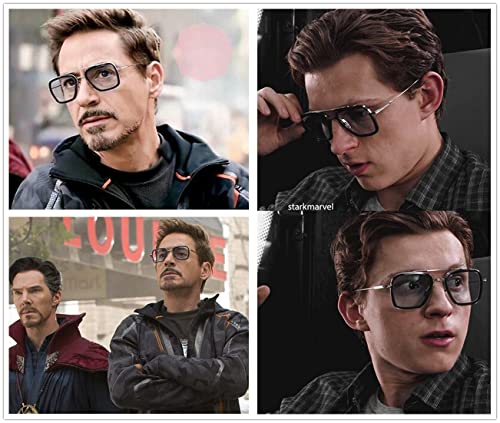 Image of Tony Stark Style Blue Light Blocking Glasses for Men Women, Iron Man and Spider-Man Computer Gaming Glasses