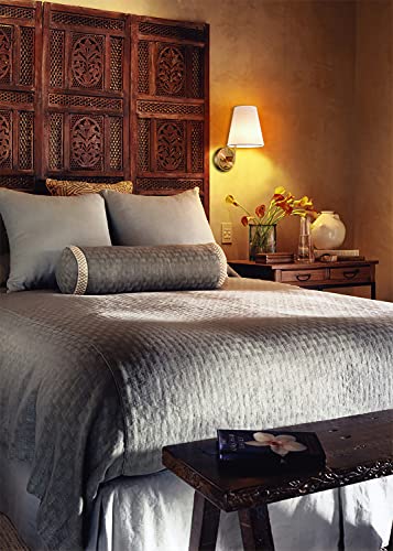 TENGIANTS Fabric Shade Bedside Wall Lamp Set of 2 Plug in Wall Lights Brass Finished for Bedroom Living Room - Image 3