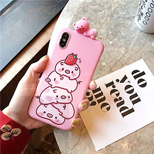 Unnfiko Piglet Phone Case Compatible With Iphone 6/ Iphone 6S, Cute 3D Cartoon Animal Soft Silicone Protective Case For Girls Women (Strawberry Piglet, Iphone 6 / 6S) #TOP5
