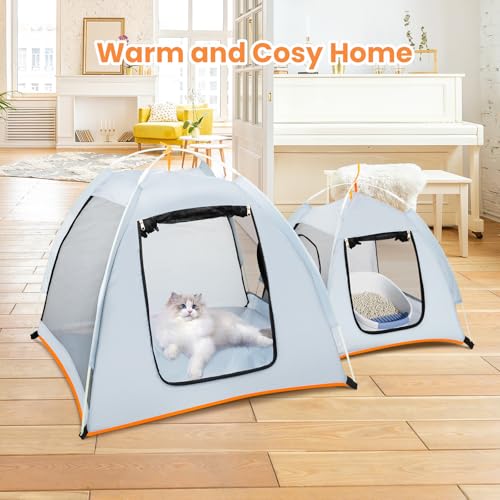 VICHTOP Cercadinho para Gatos, Design de Tenda para Armazenamento Portátil E Fácil, Tenda Dobrável p