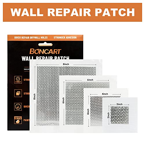 Image of Boncart Self-Adhesive Drywall Repair Patch Kit, 2, 4, 6, 8 Inch | Multiple Sizes Self Adhesive Repair Patch For Quick Repair Of Large Holes. Mesh Patch Included