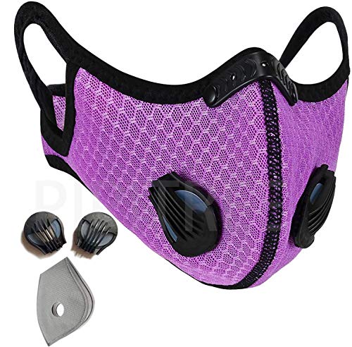 PIPITREE Dust Masks Sport Outdoor Face Masks with Exhalation Valves Adjustable Masks Activated Carbon Filter Masks Men Cycling Motorcycle