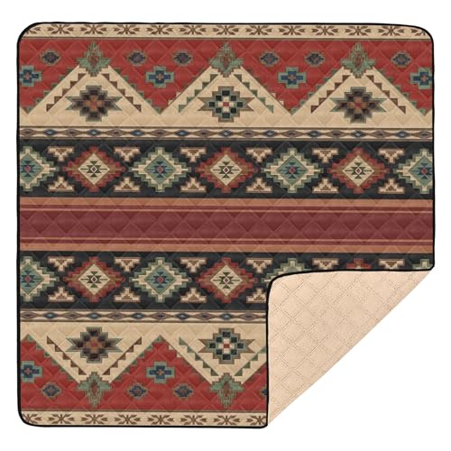 Western Theme Cute Foldable Baby Activity Play Mat for Indoor Outdoor Non-Toxic Kicking Mat for Babies Infants Toddlers, 50'' x 50''