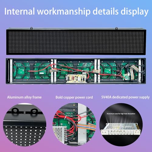 Image of P10 Programmable Scrolling Led Sign Outdoor Signs For Businesse Custom Message Board Digita Display Advertising Screen Bar Word Light Wifi Control High Brightness Neon Sign 39 inchX8 inch